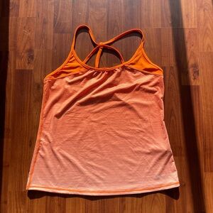 Large Orange Theory workout tank top.